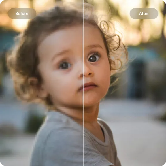 HD Photo Converter Example - Before and After AI Enhancement